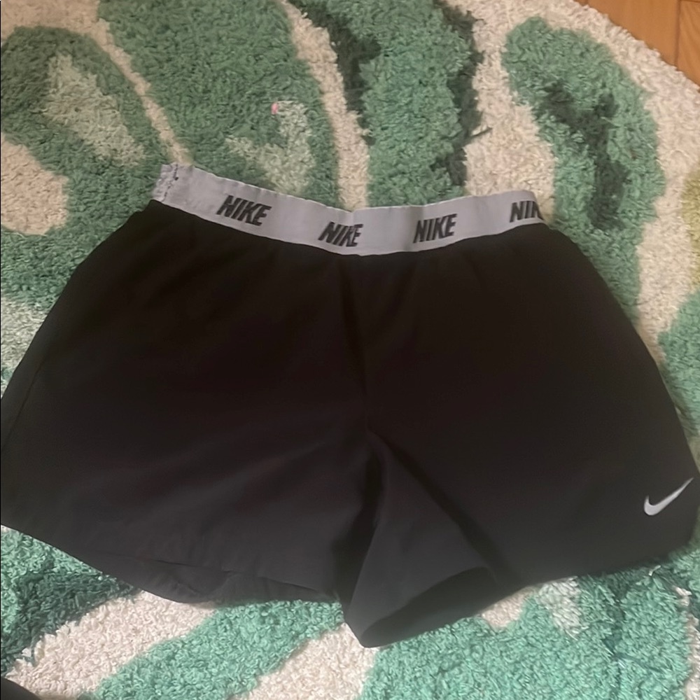 Nike Black and Gray Athletic Shorts with Classic Design